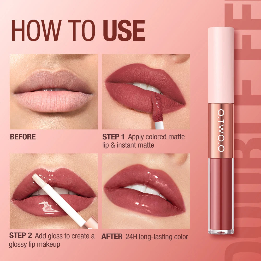 O.TWO.O DOUBLE EFFECT MATTE AND GLOSS LIPSTICK