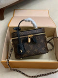 Louis Vuitton Reverse Monogram Vanity Chain Pouch Beige Brown with Box Packaging
