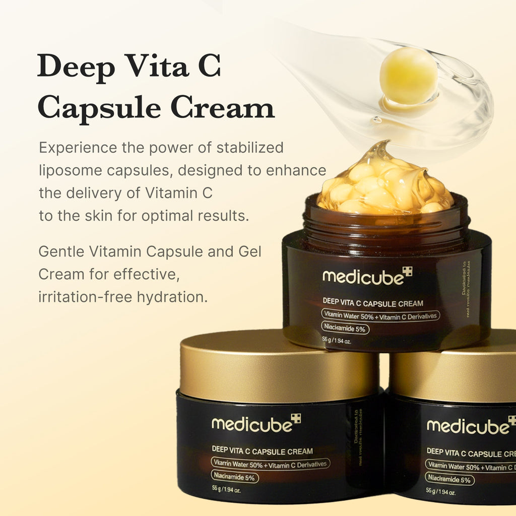 Medicube Deep Vita C Golden Capsule Face Moisturizer Cream ( New Packaging)