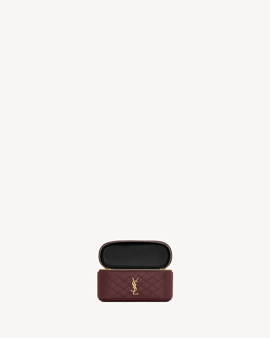 Yves Saint Laurent Gaby mini vanity bag Burgundy with box packaging