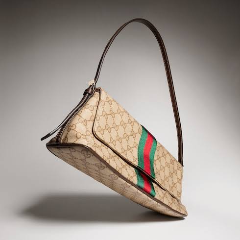 Gucci Madison Medium Shoulder Bag in Sand and Brown GG Canvas With Box Packaging