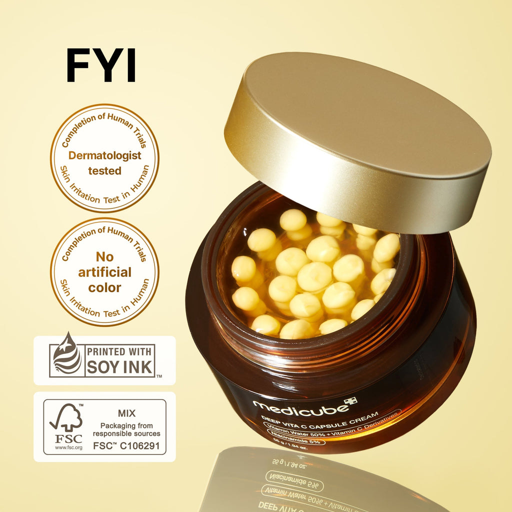 Medicube Deep Vita C Golden Capsule Face Moisturizer Cream ( New Packaging)