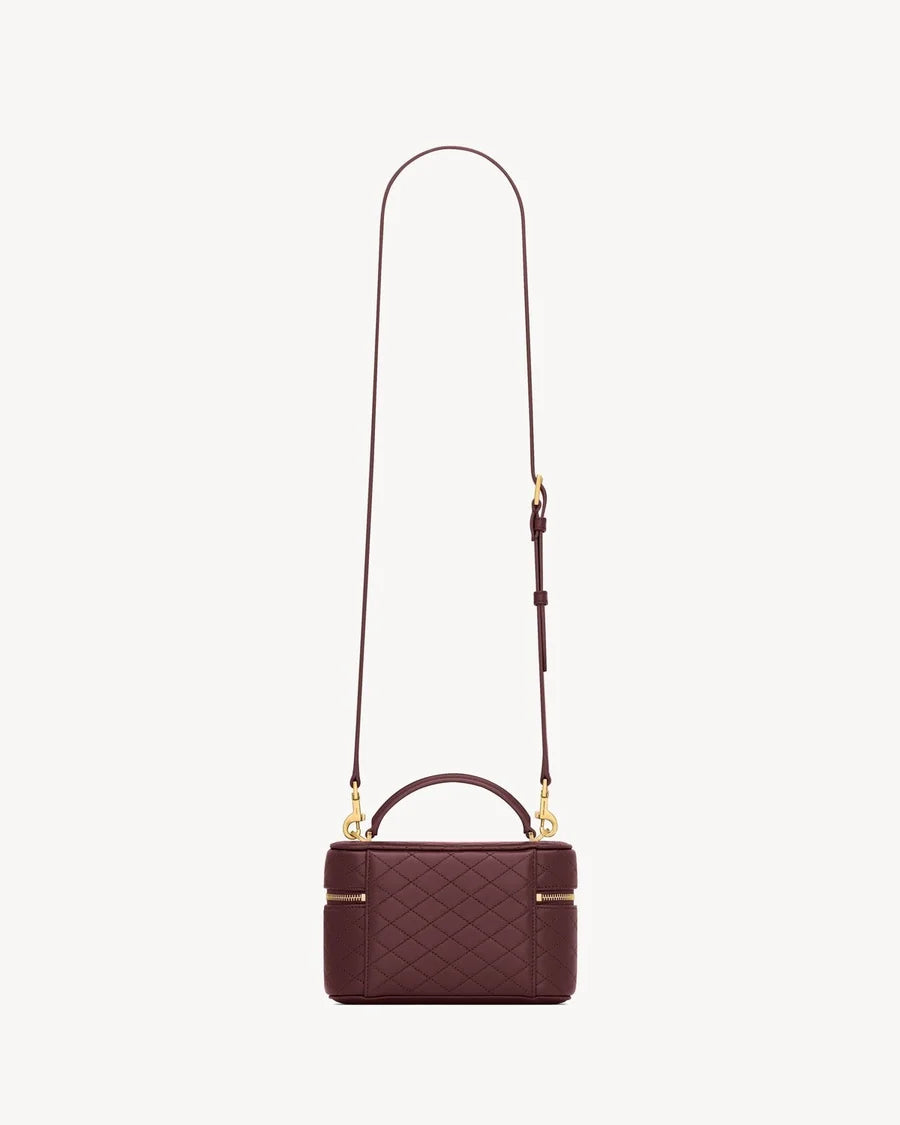 Yves Saint Laurent Gaby mini vanity bag Burgundy with box packaging