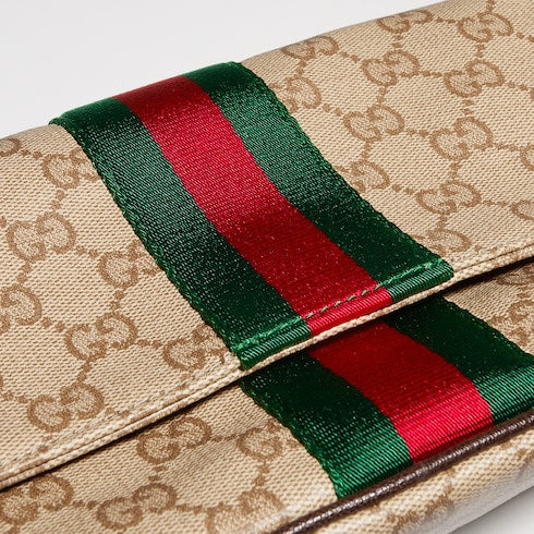 Gucci Madison Medium Shoulder Bag in Sand and Brown GG Canvas With Box Packaging