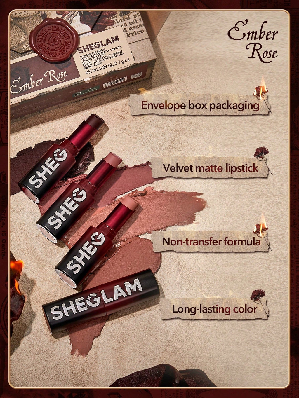 SHEGLAM Ember Rose Immortal Love Nourishing Lip Gloss