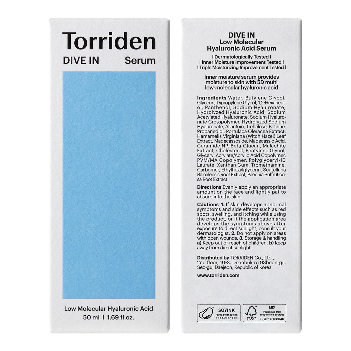 Torriden DIVE IN Low Molecular Hyaluronic Acid Serum 50ml