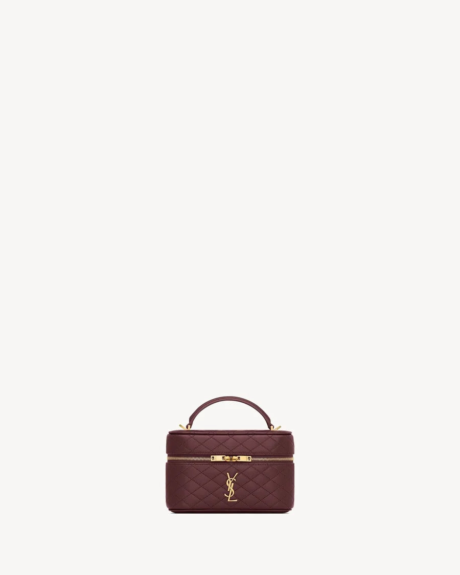 Yves Saint Laurent Gaby mini vanity bag Burgundy with box packaging