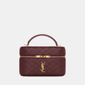 Yves Saint Laurent Gaby mini vanity bag Burgundy with box packaging