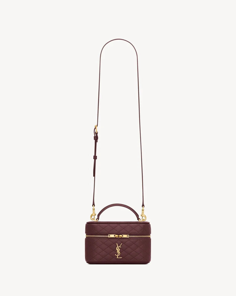 Yves Saint Laurent Gaby mini vanity bag Burgundy with box packaging